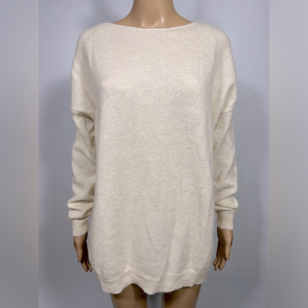 NEW Tomas Maier Alpaca/Wool Blend Bateau Neck Sweater Size EU42 Ivory Cream